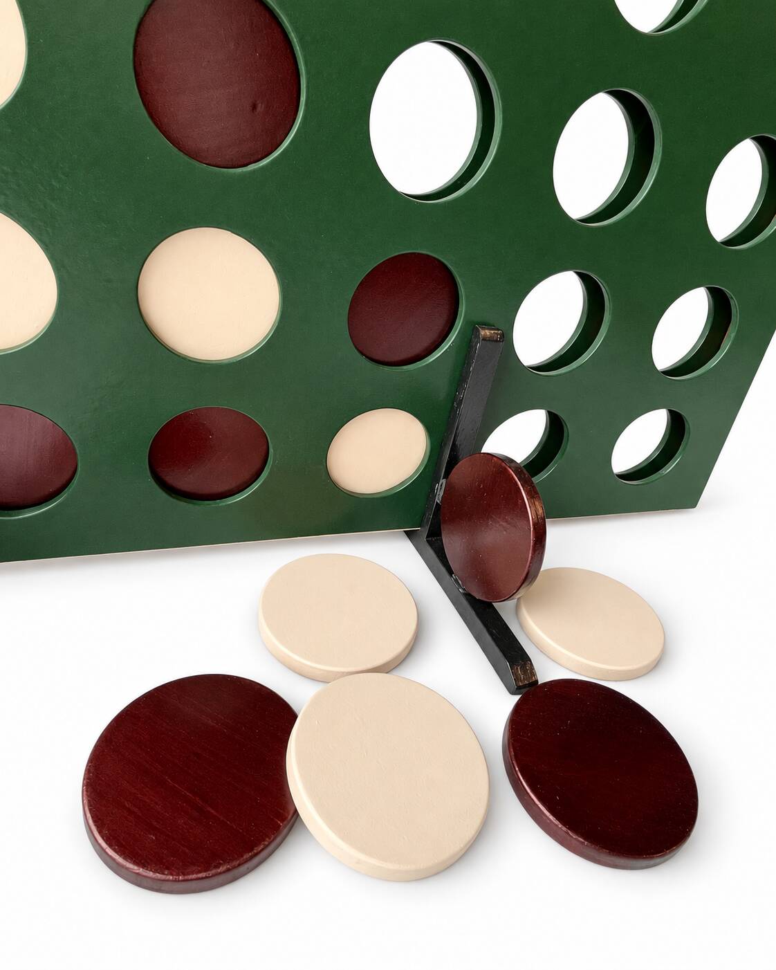 One-of-a-Kind Handmade Oversized Wooden Four-in-a-Row Game