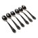 Set of six "Burgsil" stainless steel teaspoons with rabbit decoration