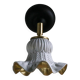 Antique wall light in gray and gold painted glass - brass socket
