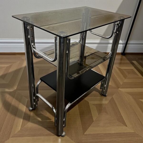 Meuble étagère vintage chromé / meuble audio / meuble TV