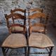 Set of 4 antique dining chairs with caned seats, beech, France, circa 1900–1920.