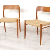 2 dining chairs model 75 by Niels Otto Moller 50/60