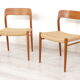 2 dining chairs model 75 by Niels Otto Moller 50/60