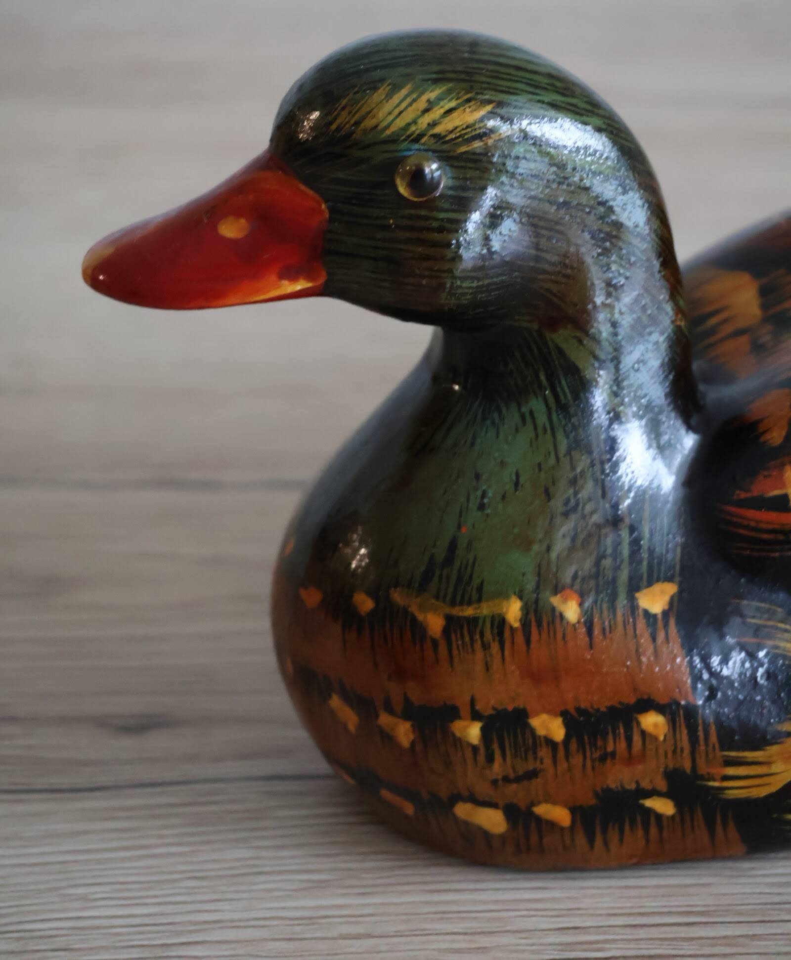 Decorative hand painted ceramic duck