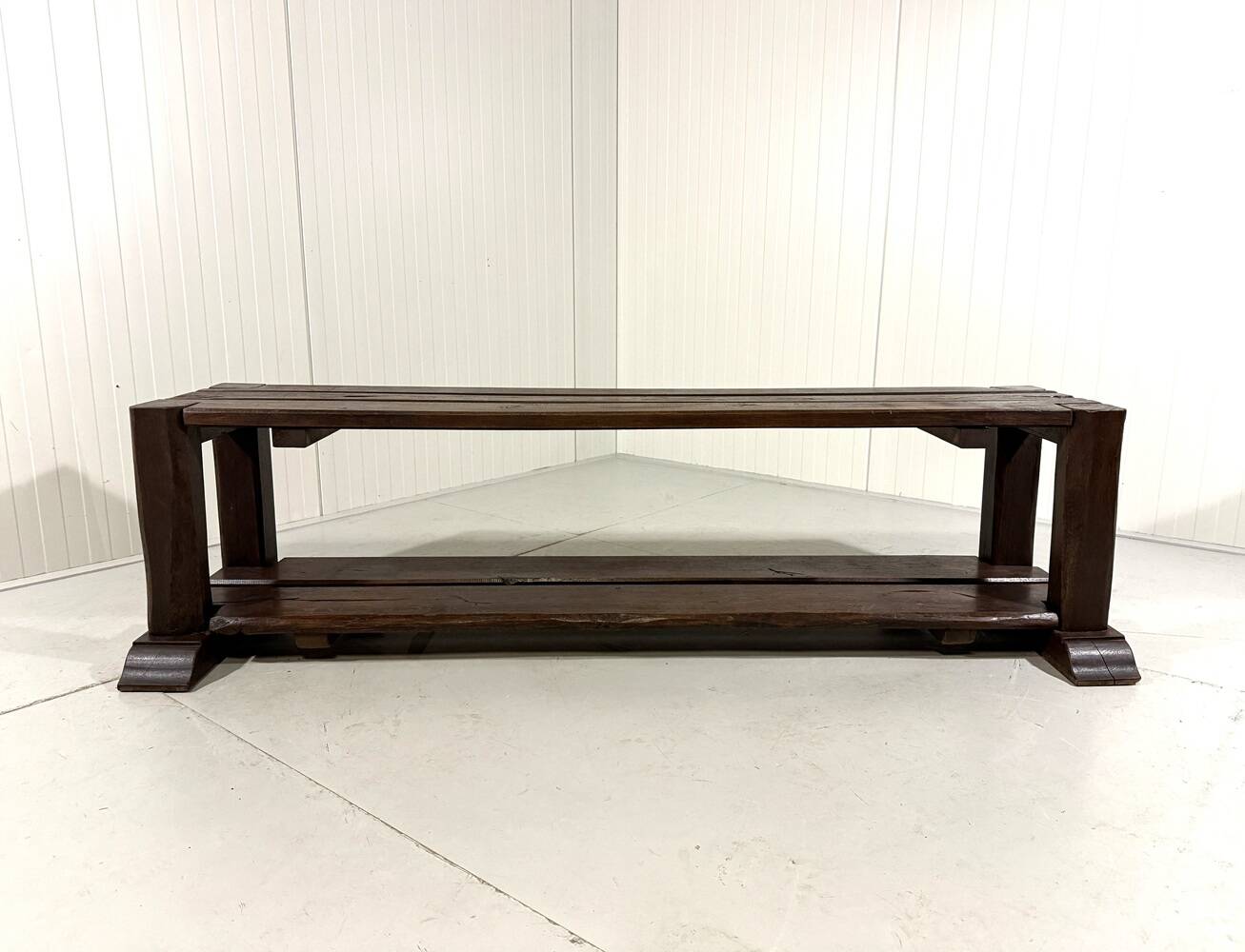 Large brutalist oak bench or wall table 1900’s