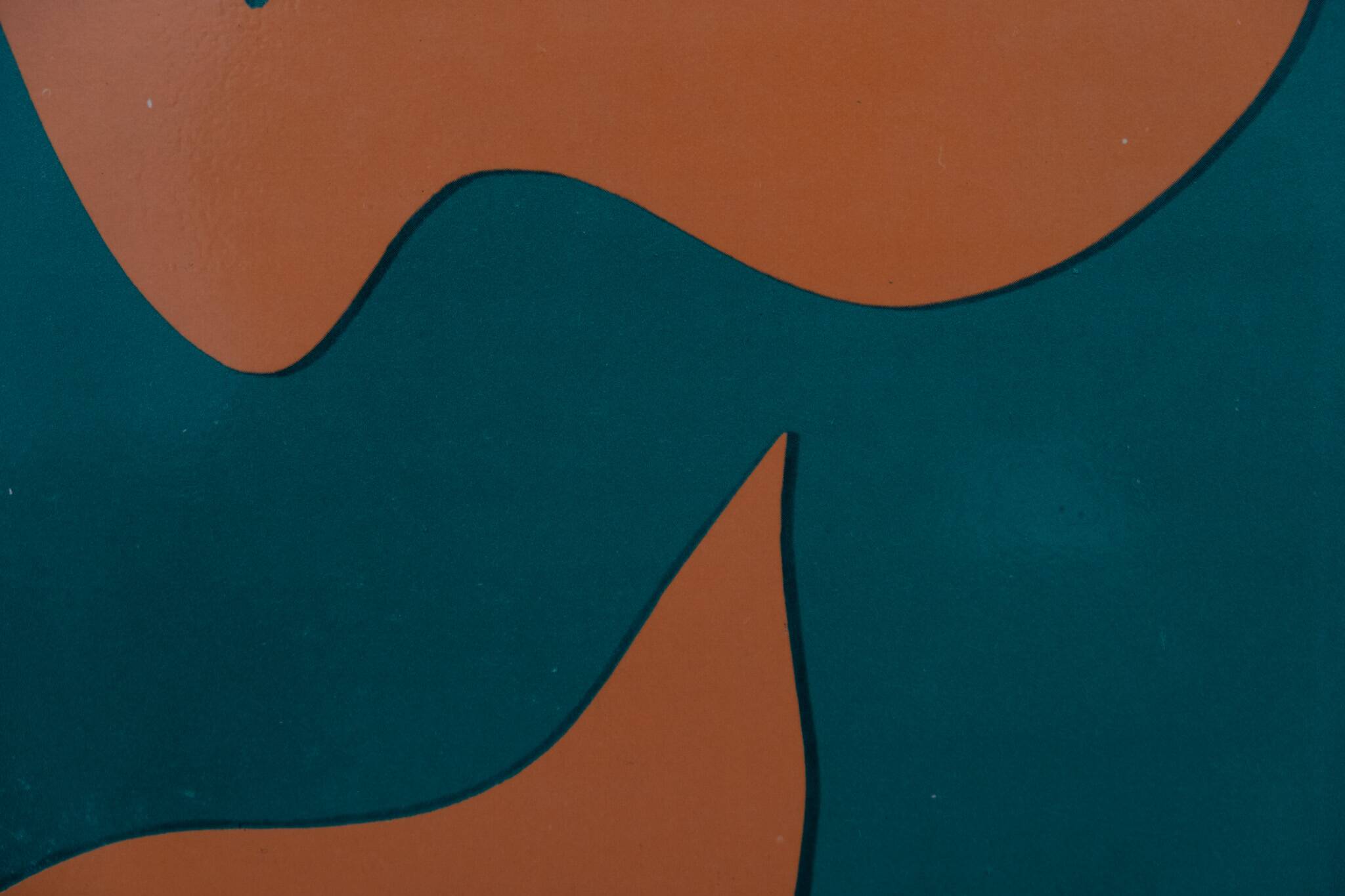 Jean arp: abstract composition in orange and green - original lithograph