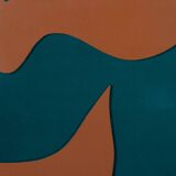 Jean arp: abstract composition in orange and green - original lithograph
