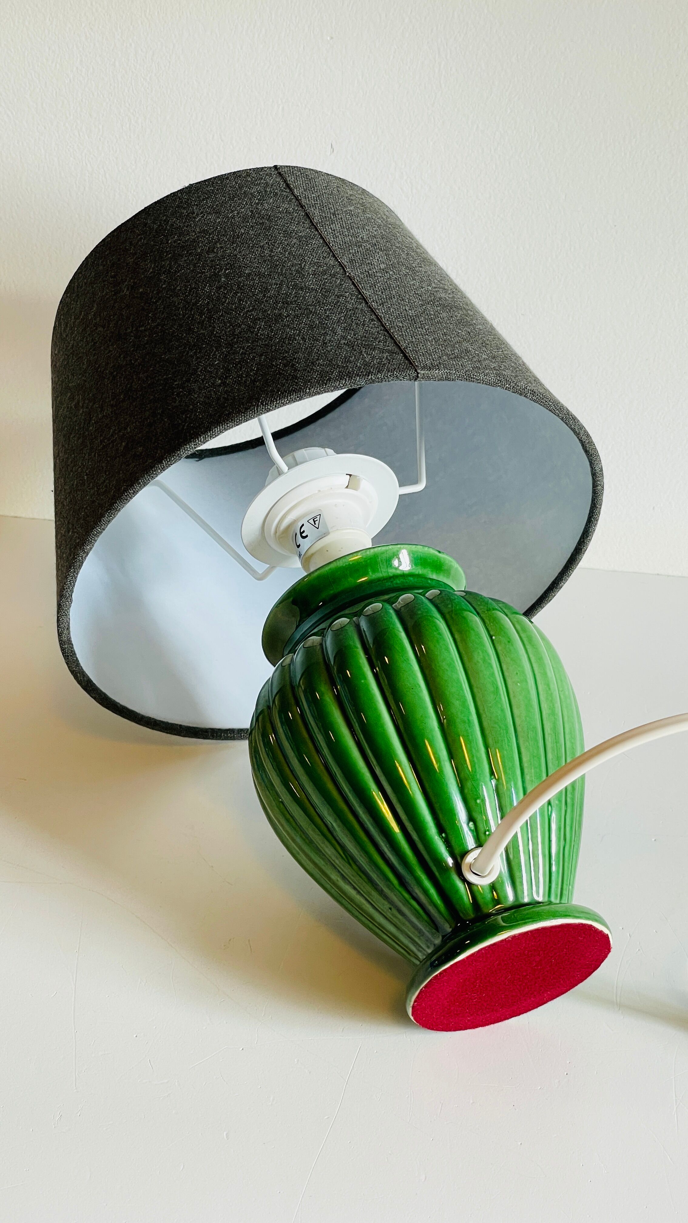 Green ceramic lamp 90s