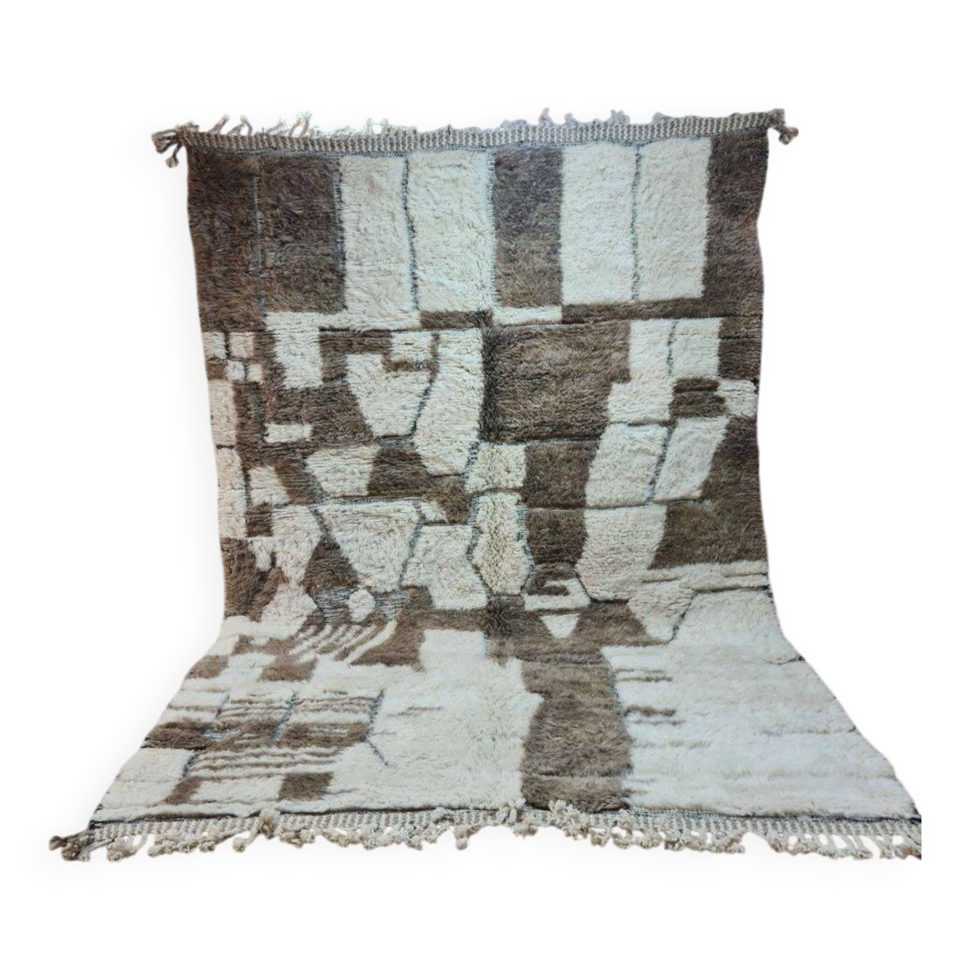 Berber Rug 300x200 cm - Abstract Patterns in Natural Tones