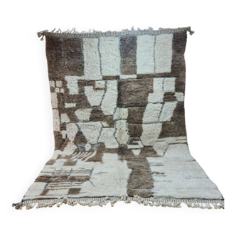 Tapis Berbère 300x200 cm - Motifs Abstraits en Tons Naturels