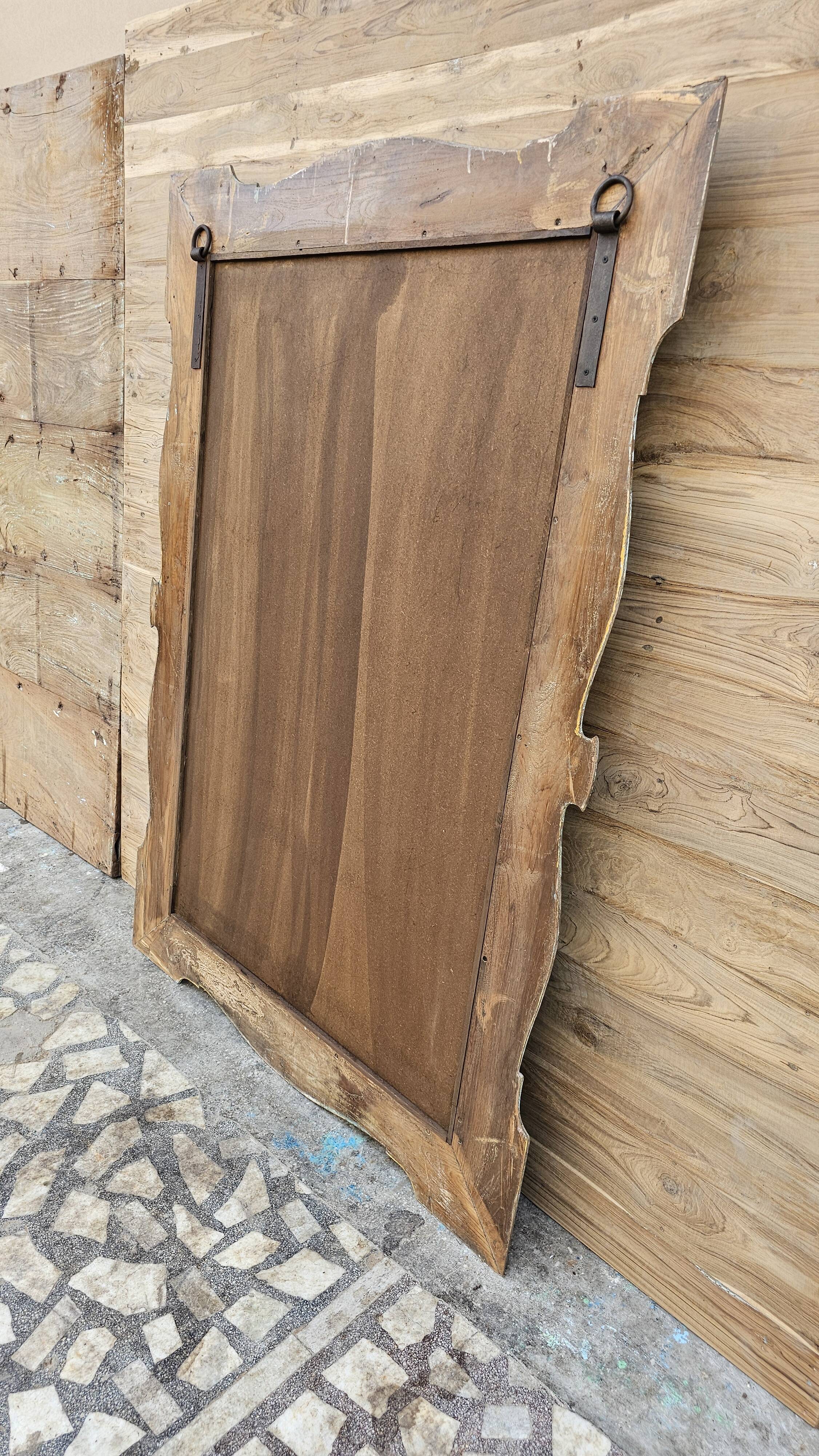 Art Deco mirror in Burmese teak