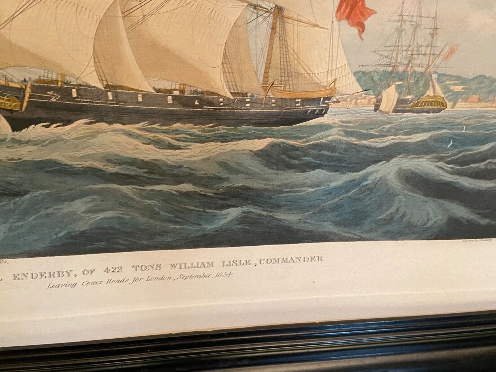 Engraving XIXth The Samuel Enderry of 422 tons William Lisle W.J. Huggins Rosenberg