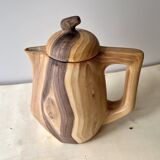 Vintage Grandjean Jourdan Vallauris faux wood coffee maker + sugar bowl