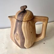 Vintage Grandjean Jourdan Vallauris faux wood coffee maker + sugar bowl
