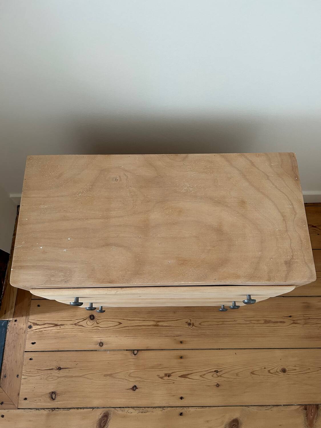 Vintage raw wood chest of drawers