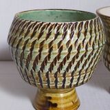 Duo of sacrificed ceramics Pottery by Pieter Groeneveldt 60s
