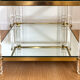 Vintage side table in plexiglass, brass, glass and mirror – years