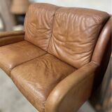 Vintage 2-seater leather sofa