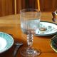 Set of 4 stemmed glasses with chiseled decoration