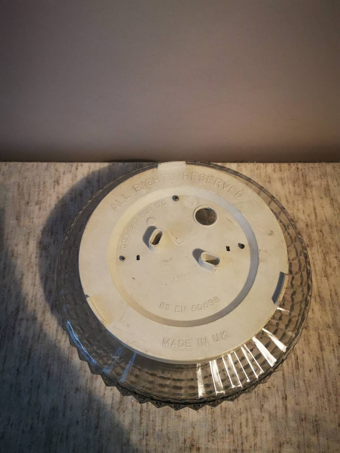 Vintage crystal glass wall ceiling light from the 70s