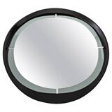 Round smoked glass wall mirror, Italy 1970s