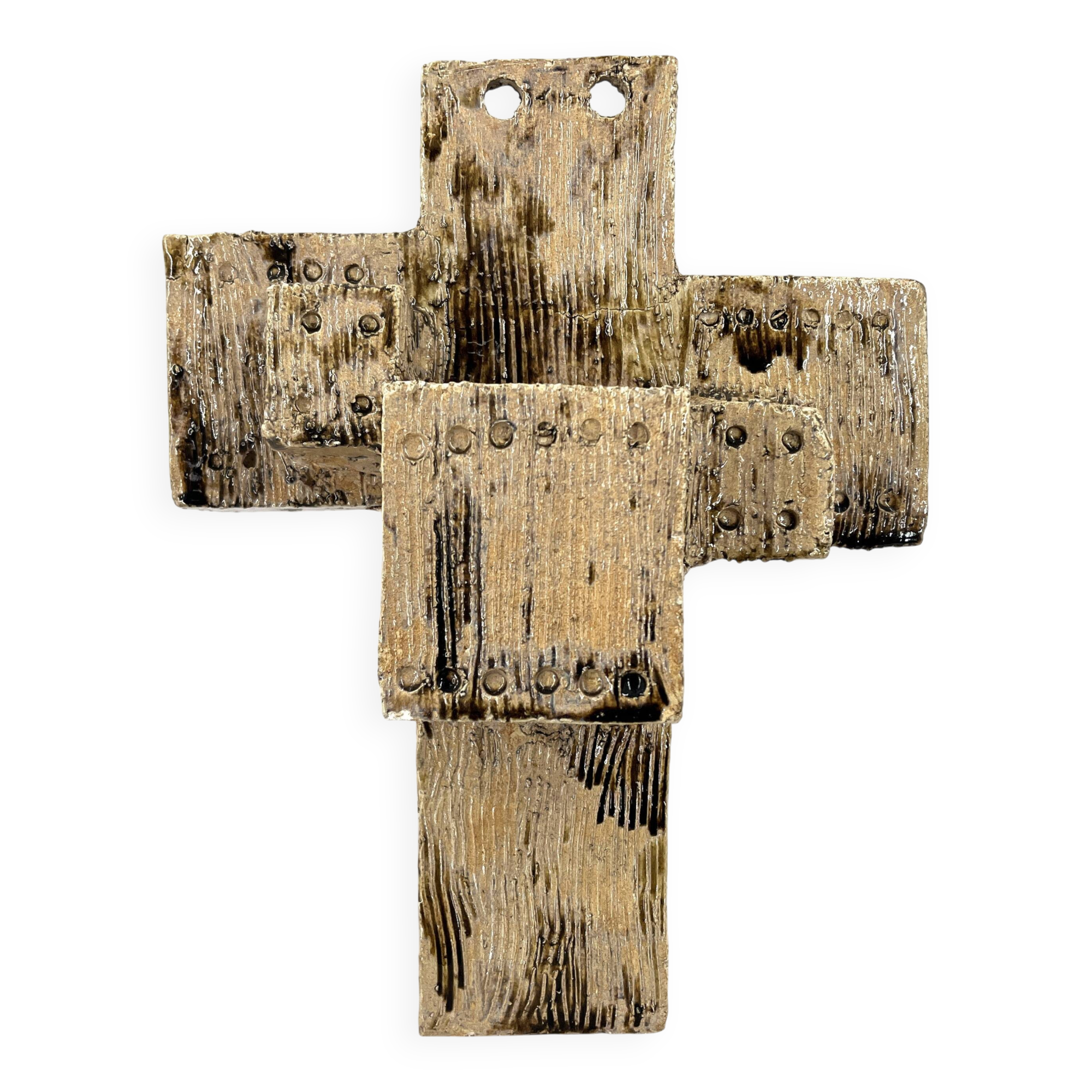 Vase en céramique brutaliste, années 1960