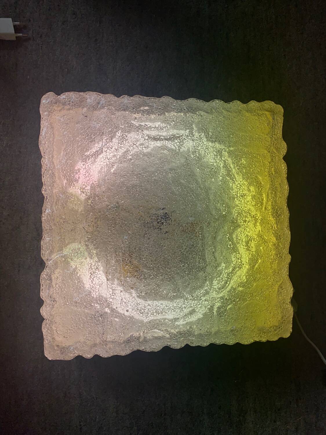 Vintage 70s square ceiling or wall light