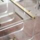 David Lange trolley, plexiglass and brass trolley, rolling bar, decoration