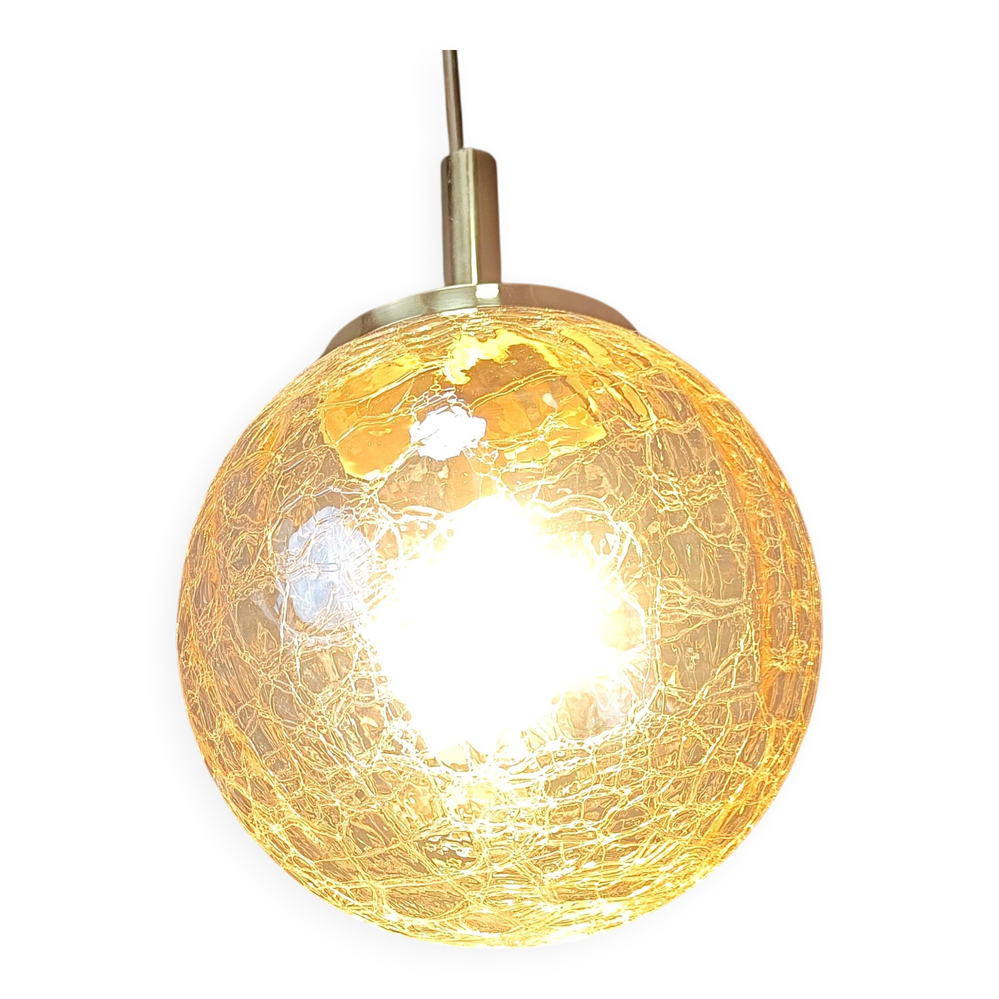 Globe pendant light by Glashutte Limburg, 1960s