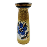 Vase en terre cuite émaillée décor de cordes et fleurs bleues - 661008