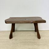 Brutalist solid wooden side table , 1970’s