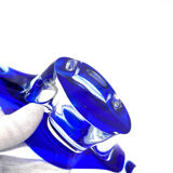 Large Coupe Hospodka Crystal Bohemia Sommerso Cobalt Blue Trim