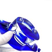 Grande Coupe Hospodka Cristal Bohême Sommerso Liseré Bleu Cobalt