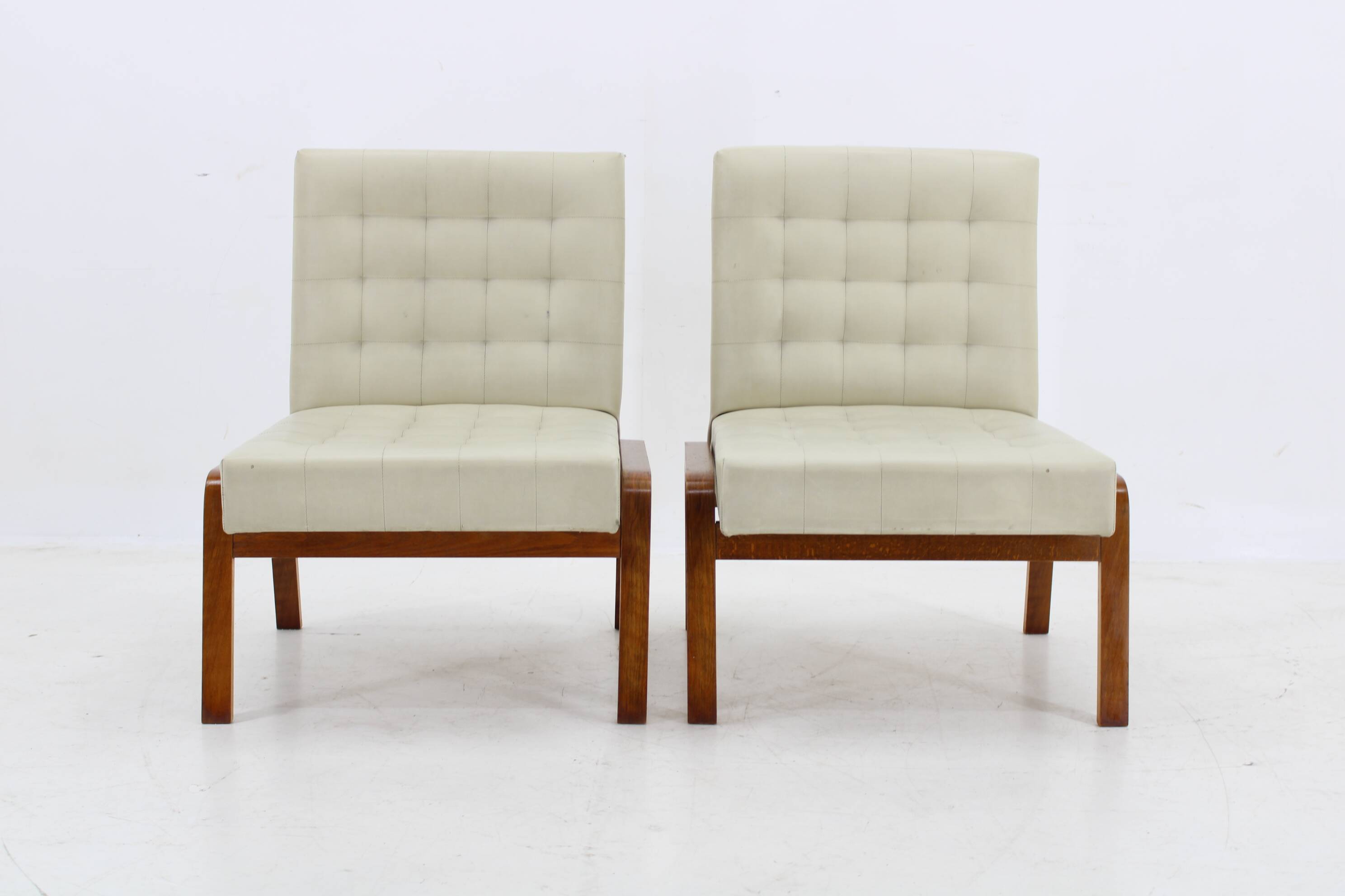 1970s Ludvik Volak Pair of Side Chairs by Drevopodnik Holesov , Czechoslovakia