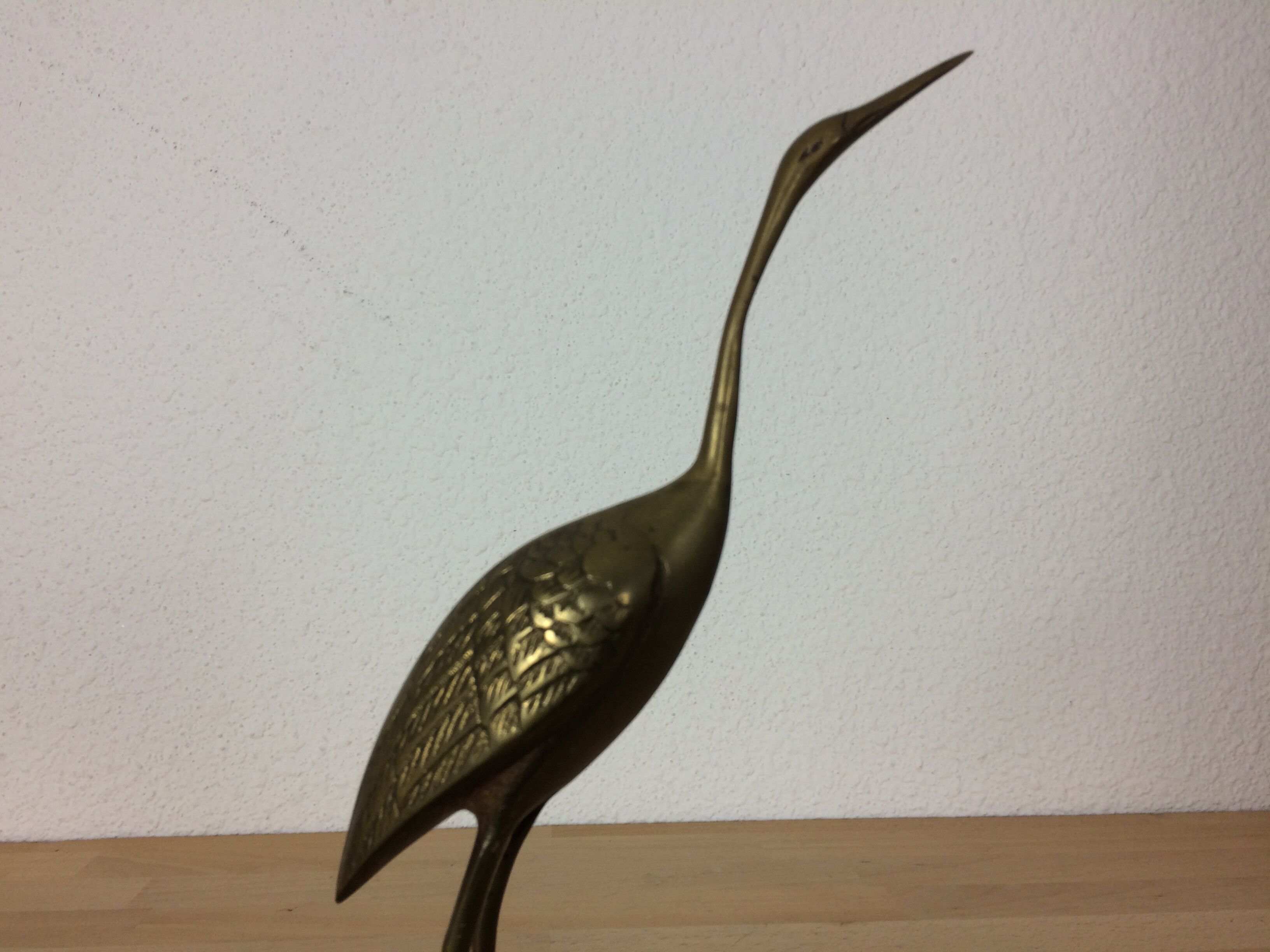 Brass heron 28 cm