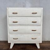 Vintage white chest of drawers feet compass 1960