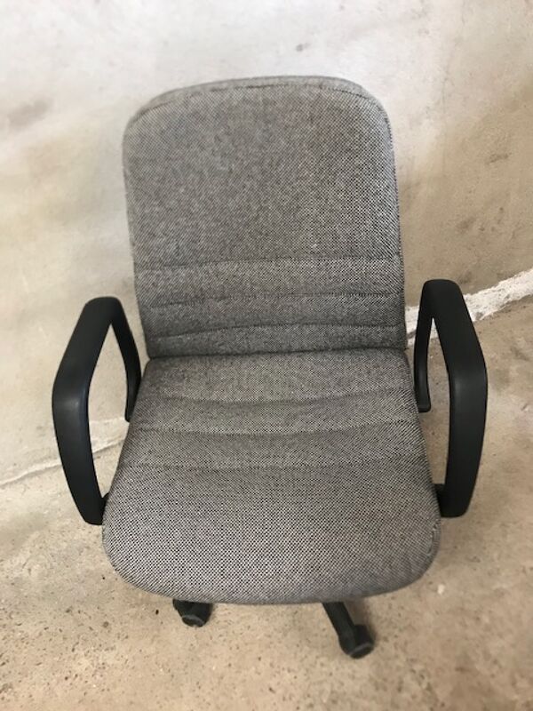 fauteuil de bureau tweed gris 1980 vintage