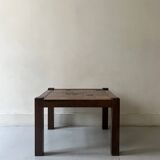 Wooden and ceramic coffee table, Jacques Blin design 1950