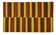 Turkish Vintage Kilim Striped Red and Yellow 208 x 132 cm