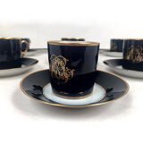 Together, Limoges, Jean Pouyat cups and sub-cups blue oven background