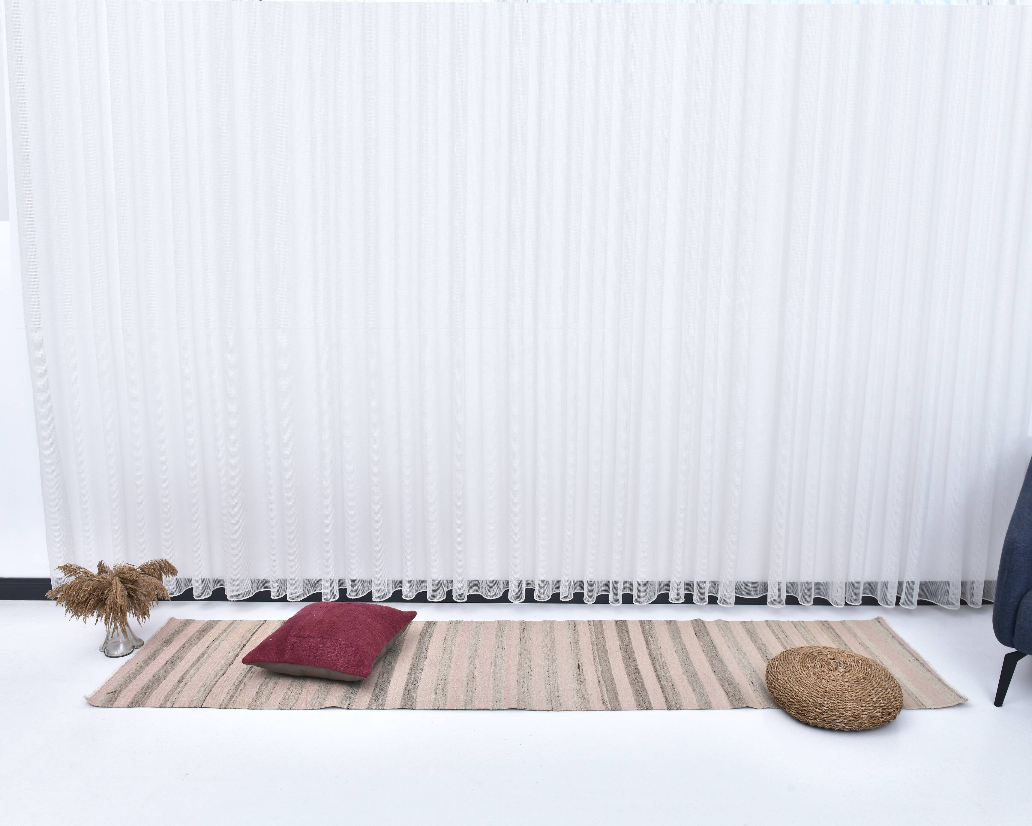 pink brown wool runner rug, Turkish vintage runner kilim  67x293 cm