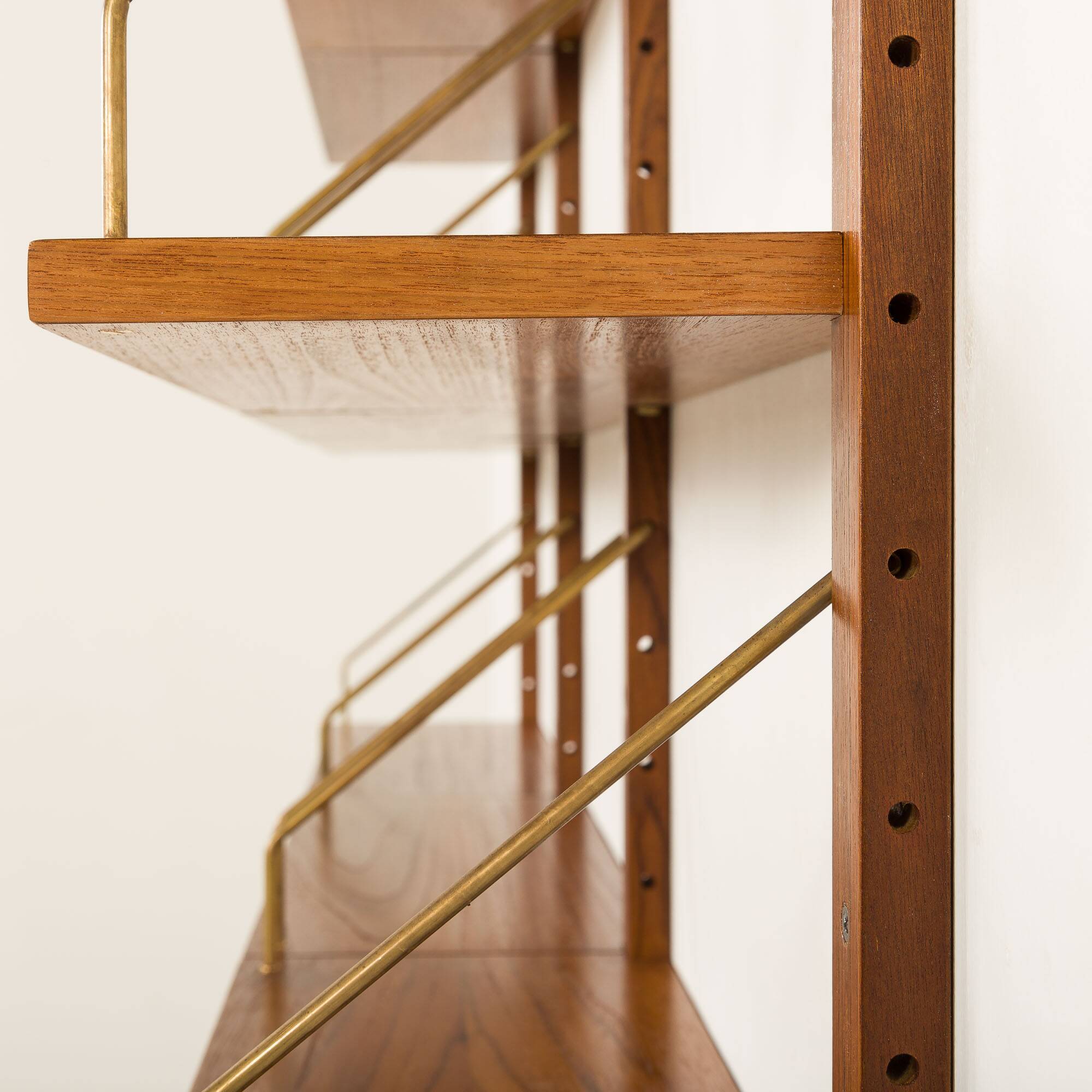 Danish teak 4 bay shelving unit in the style of Poul Cadovius, 1960s