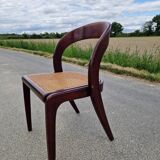 Baumann gondola chair in wood and cane