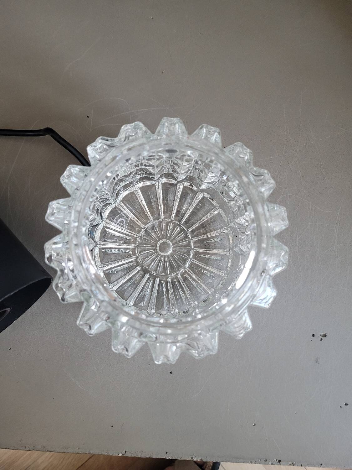 Vintage molded glass globe pendant light