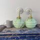 Pair of new electrified mint Art Deco sconces