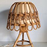 Vintage bamboo bedside lamp