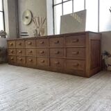 XL oak counter, trade furniture with multi-drawers