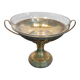 Art Deco brass cup and its engraved saucer.