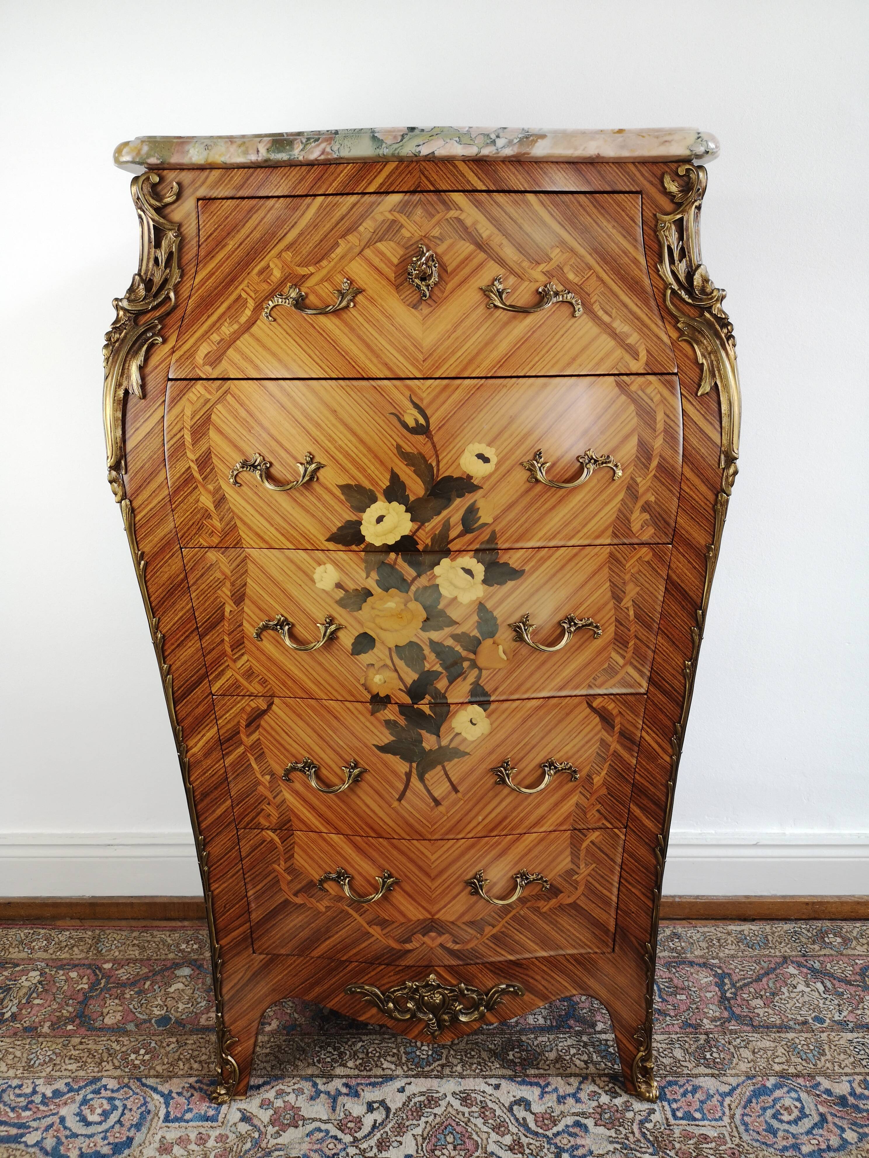 Louis XV style chiffonier in rosewood marquetry