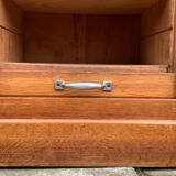 Antique oak tambour door filing cabinet, H120